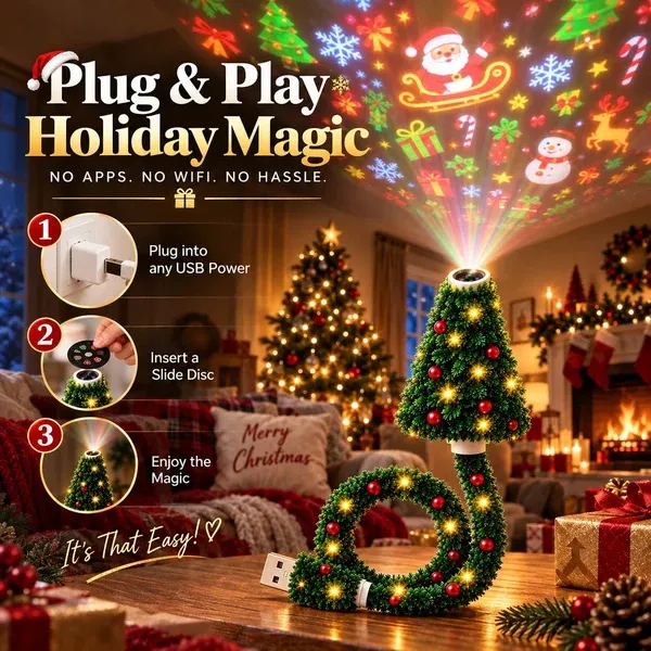 🎄🎅Christmas Ceiling Projection Light – 6 Magical Holiday Designs In One Lamp