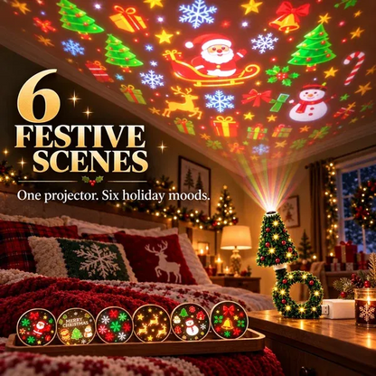 🎄🎅Christmas Ceiling Projection Light – 6 Magical Holiday Designs In One Lamp