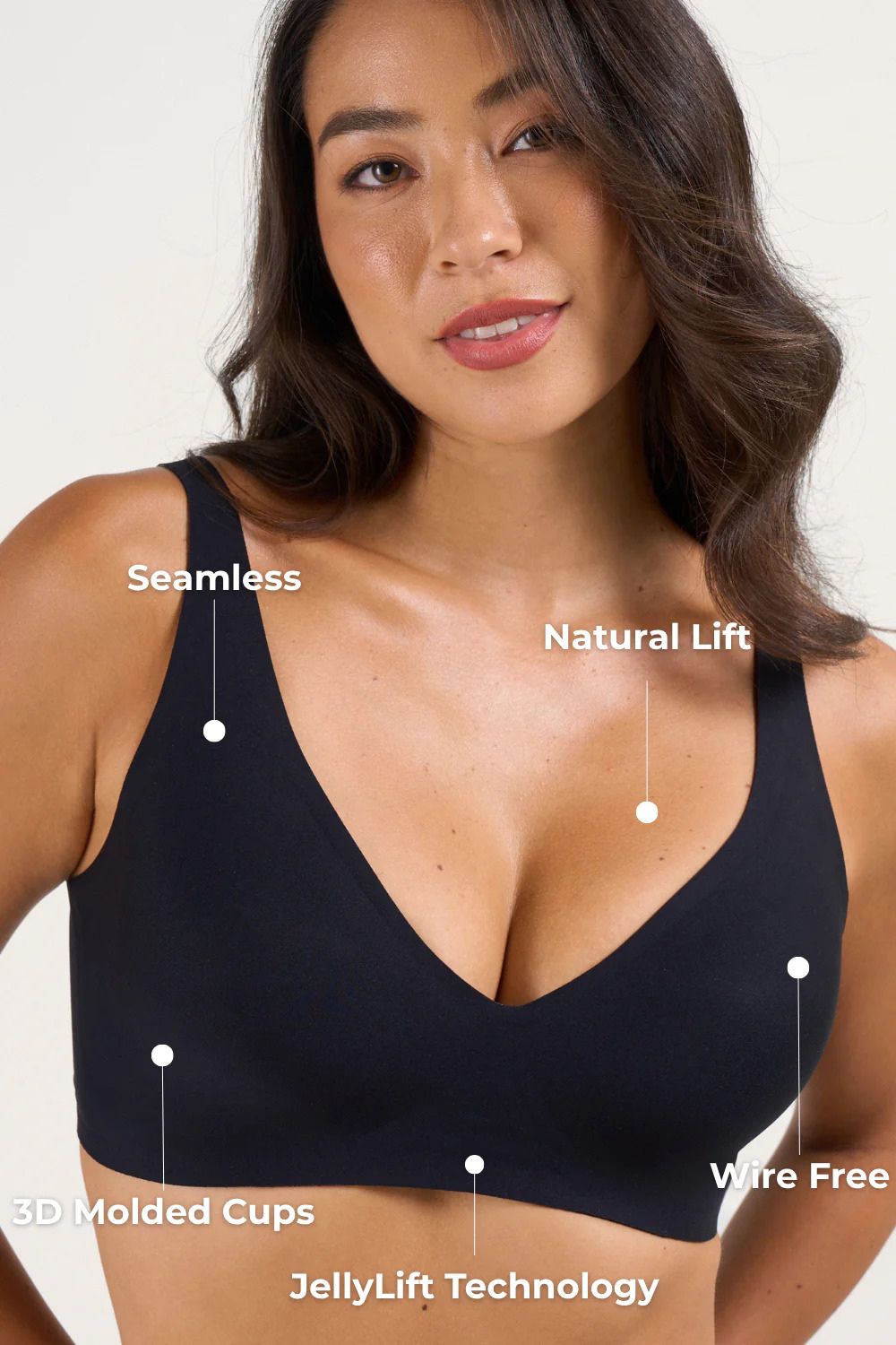 Seamless Deep V Push-Up Wireless Jelly Bra