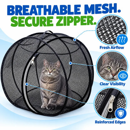 ⏳ Last Day 49% OFF – 🐱 Pop Up Cat Playpen | 32-Inch Breathable Mesh Enclosure for Indoor & Outdoor Use 🌿