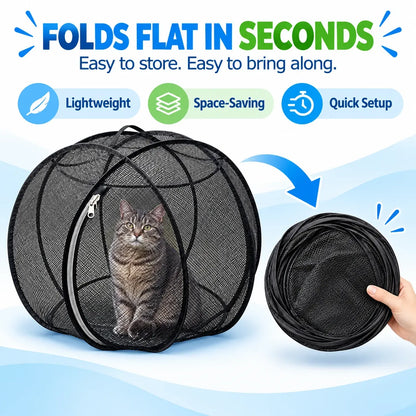 ⏳ Last Day 49% OFF – 🐱 Pop Up Cat Playpen | 32-Inch Breathable Mesh Enclosure for Indoor & Outdoor Use 🌿