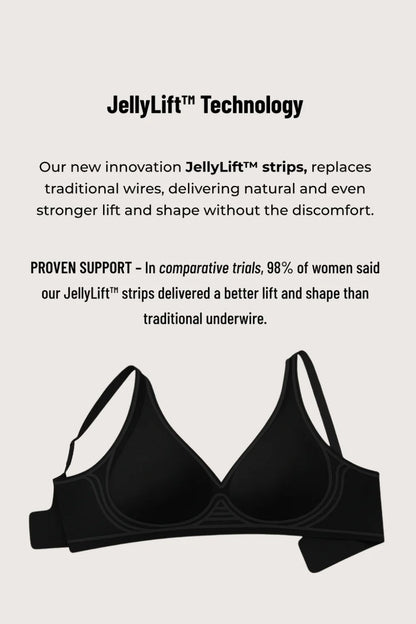 Seamless Deep V Push-Up Scalloped Wireless Jelly Bra