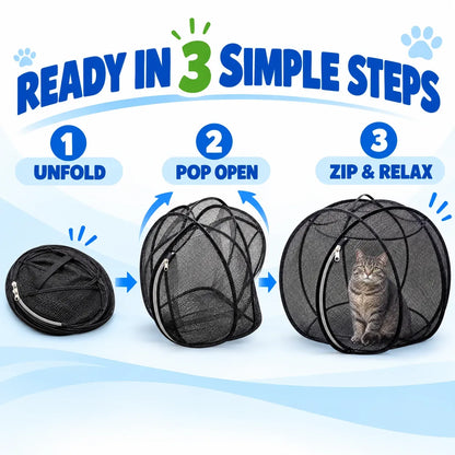 ⏳ Last Day 49% OFF – 🐱 Pop Up Cat Playpen | 32-Inch Breathable Mesh Enclosure for Indoor & Outdoor Use 🌿