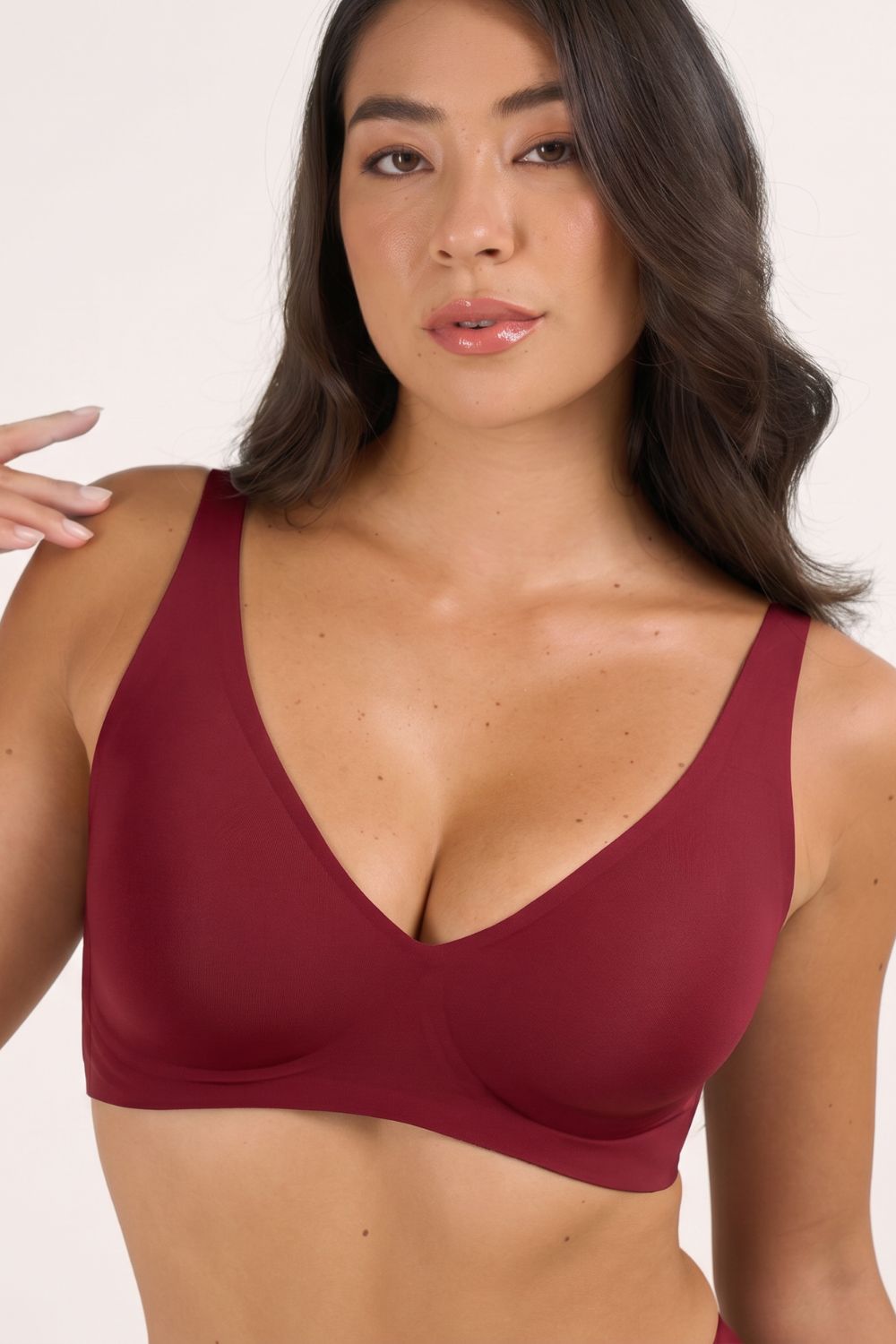 Seamless Deep V Push-Up Wireless Jelly Bra