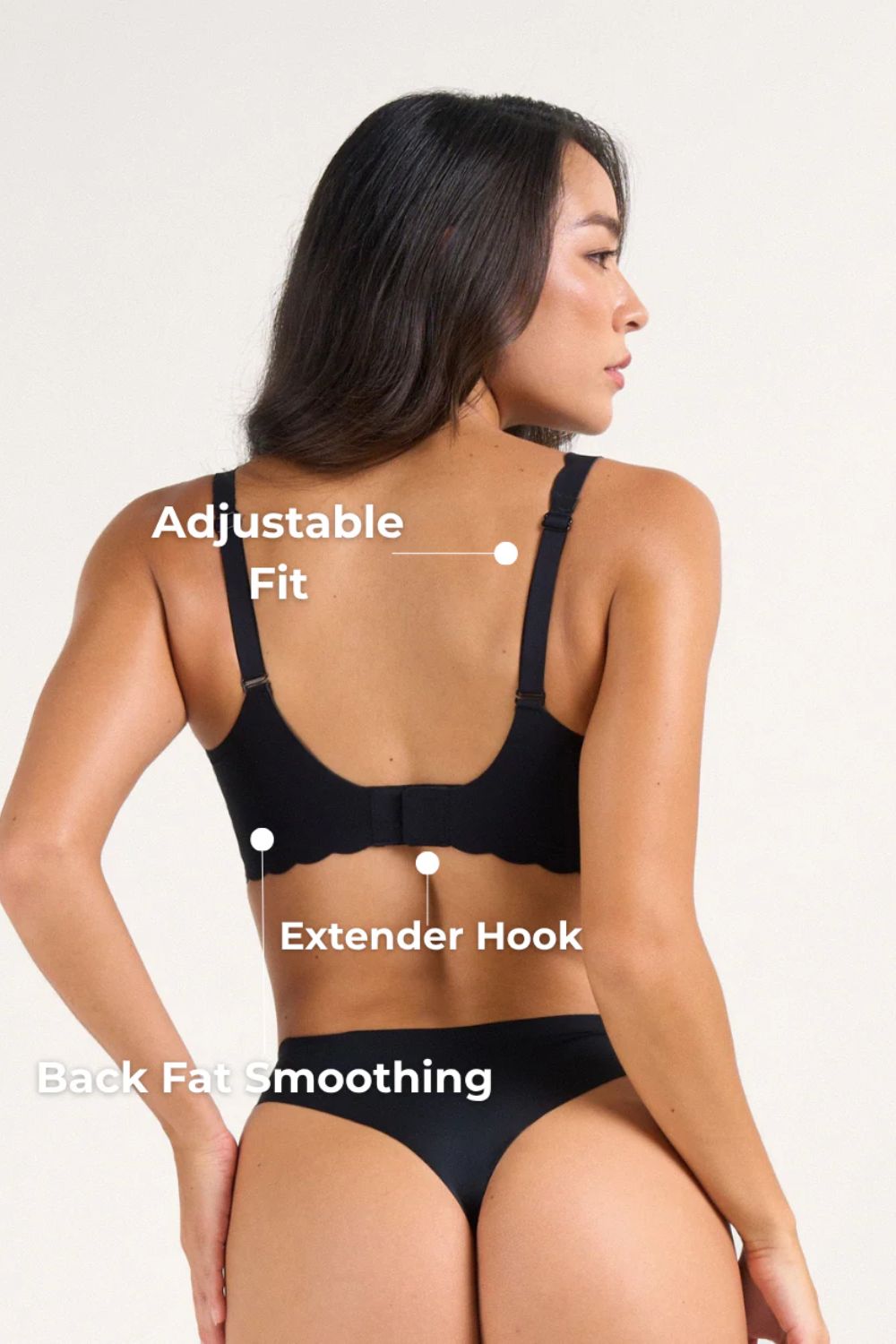 Seamless Deep V Push-Up Scalloped Wireless Jelly Bra