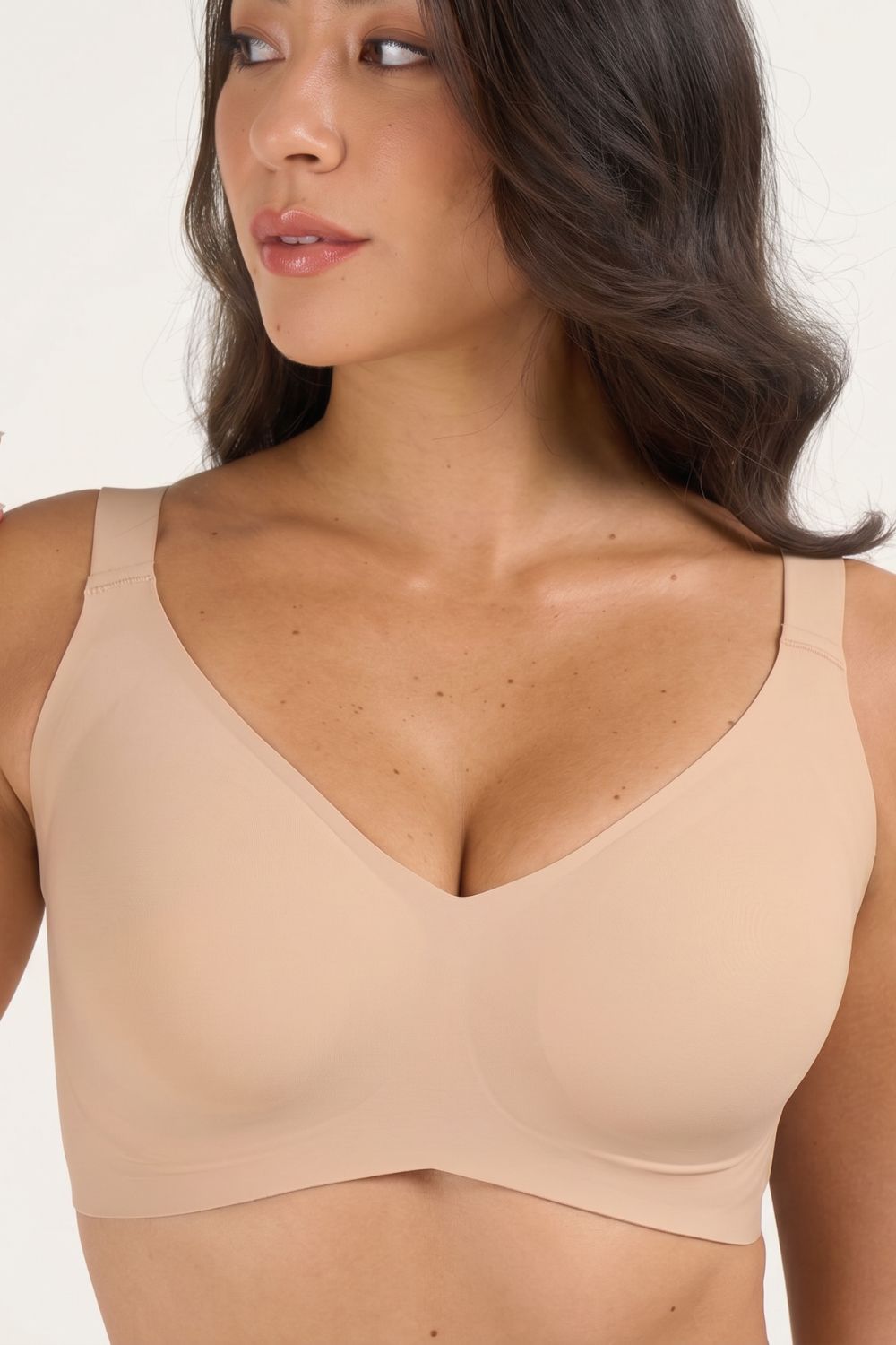 Seamless V-Neck Wireless Full Support Jelly Bra